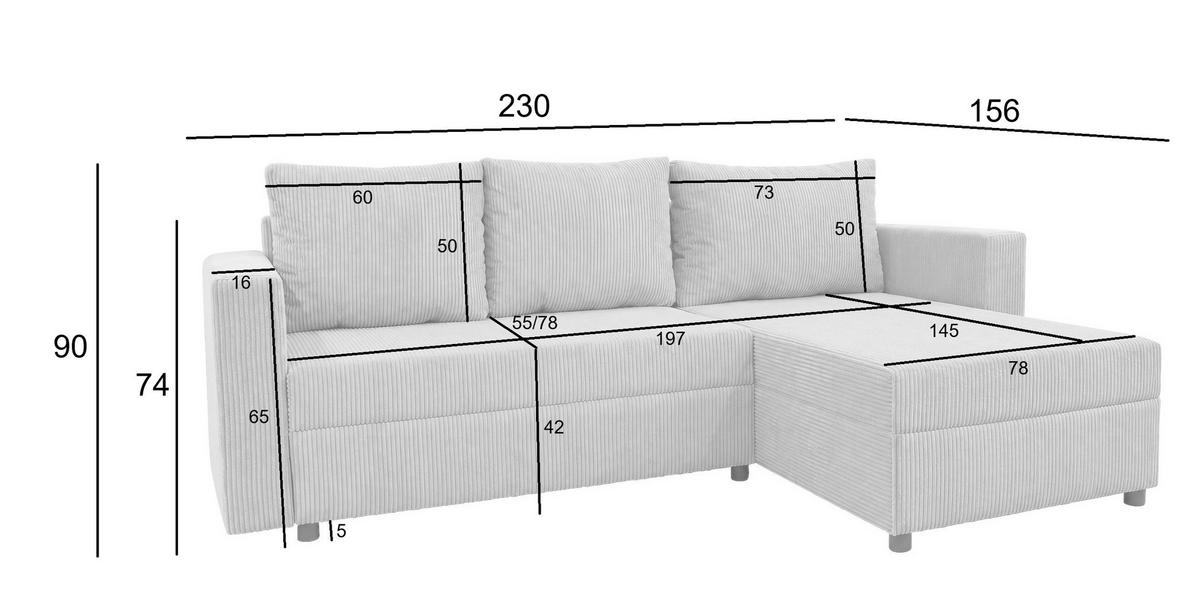 UGAONA GARNITURA bež  - bež/crna, Dizajnerski, tekstil/plastika (230/156cm) - P & B