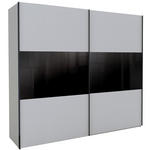 SCHWEBETÜRENSCHRANK 250/216/68 cm 2-türig  - Dunkelgrau/Schwarz, KONVENTIONELL, Glas/Holzwerkstoff (250/216/68cm) - Hom`in