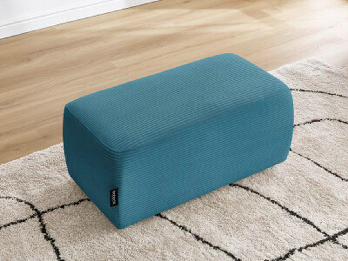 HOCKER ATILLA Cord Hellblau  - Schwarz/Hellblau, MODERN, Kunststoff/Textil (92/44/48cm)