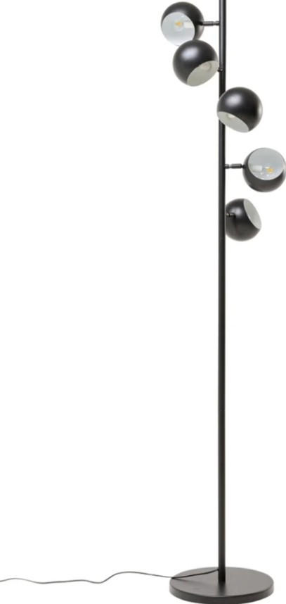 STEHLEUCHTE 35/180/35 cm   - Schwarz, LIFESTYLE, Metall (35/180/35cm) - Kare-Design