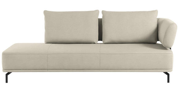 RÉCAMIERE in Flachgewebe Creme  - Creme/Schwarz, Design, Textil/Metall (227/89/101cm) - Dieter Knoll