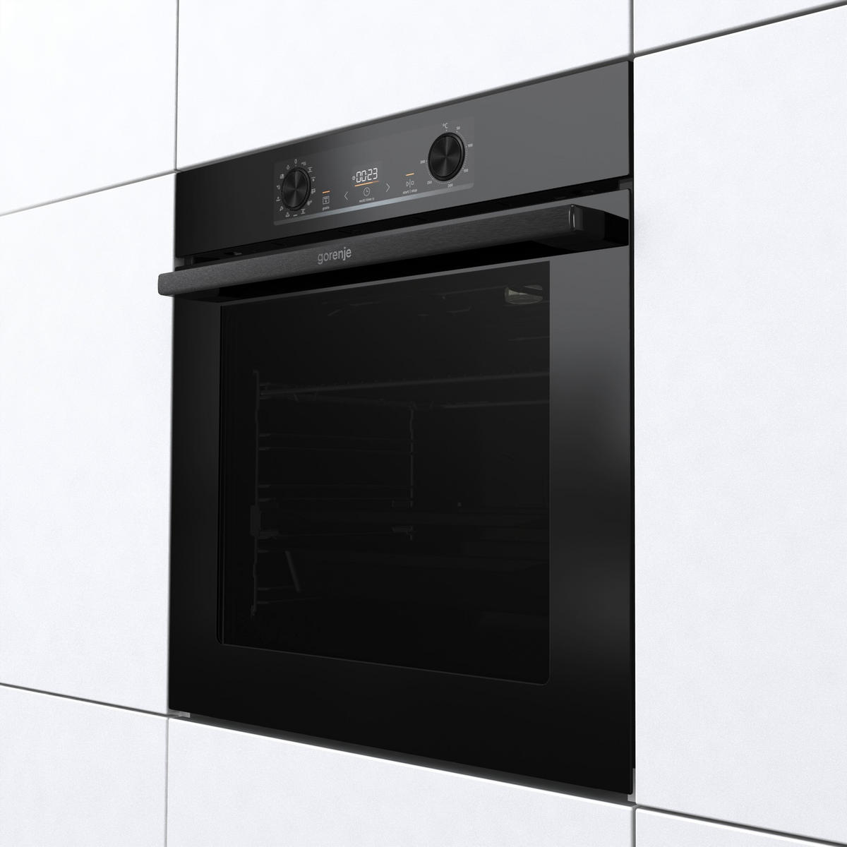BACKOFENSET BLACK PEPPER SIB  - Schwarz, Basics, Glas/Metall (59,5/59,5/56,4cm) - Gorenje