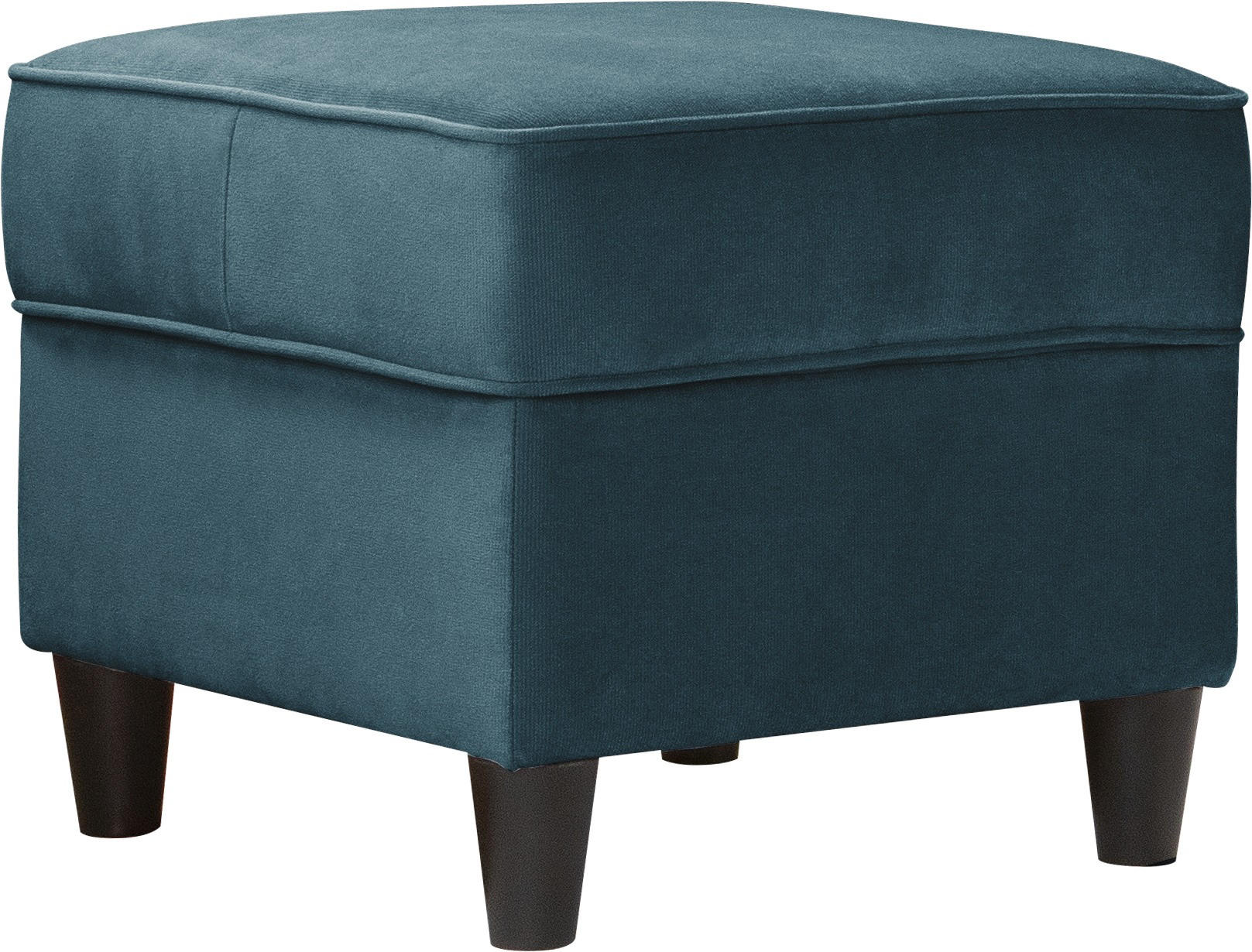 HOCKER in Textil Petrol  - Petrol/Schwarz, Design, Holz/Textil (52/45/52cm) - MID.YOU