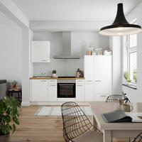 KÜCHENBLOCK Touch 270 cm  in Weiß, Eichefarben  - Edelstahlfarben/Eichefarben, MODERN, Holzwerkstoff/Metall (270cm) - Nobilia