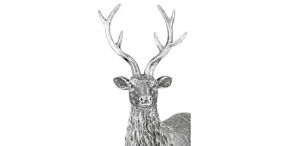 DEKOHIRSCH - Silberfarben, Trend, Kunststoff (18/27,5/7cm) - Ambia Home