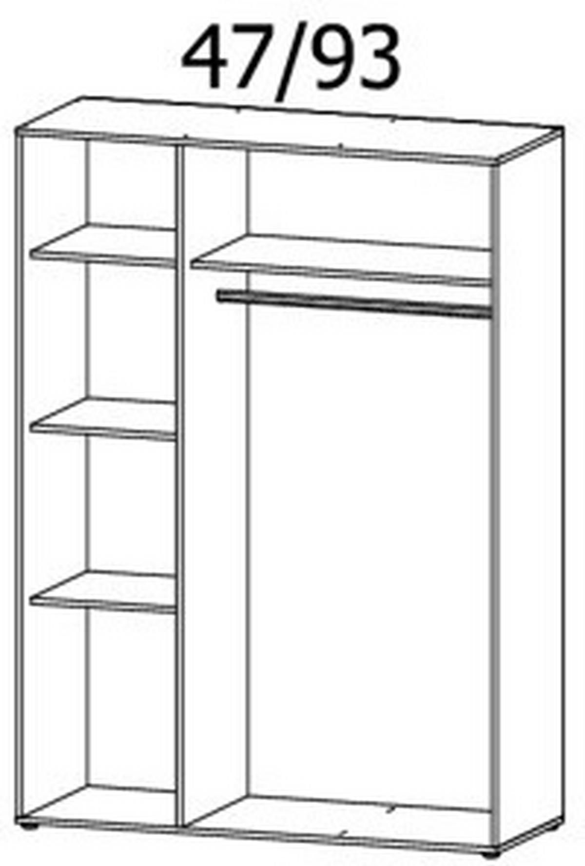 DREHTÜRENSCHRANK in Weiss, Eiche Artisan  - Weiss/Eiche Artisan, Basics, Holzwerkstoff (140/194/53cm) - Boxxx