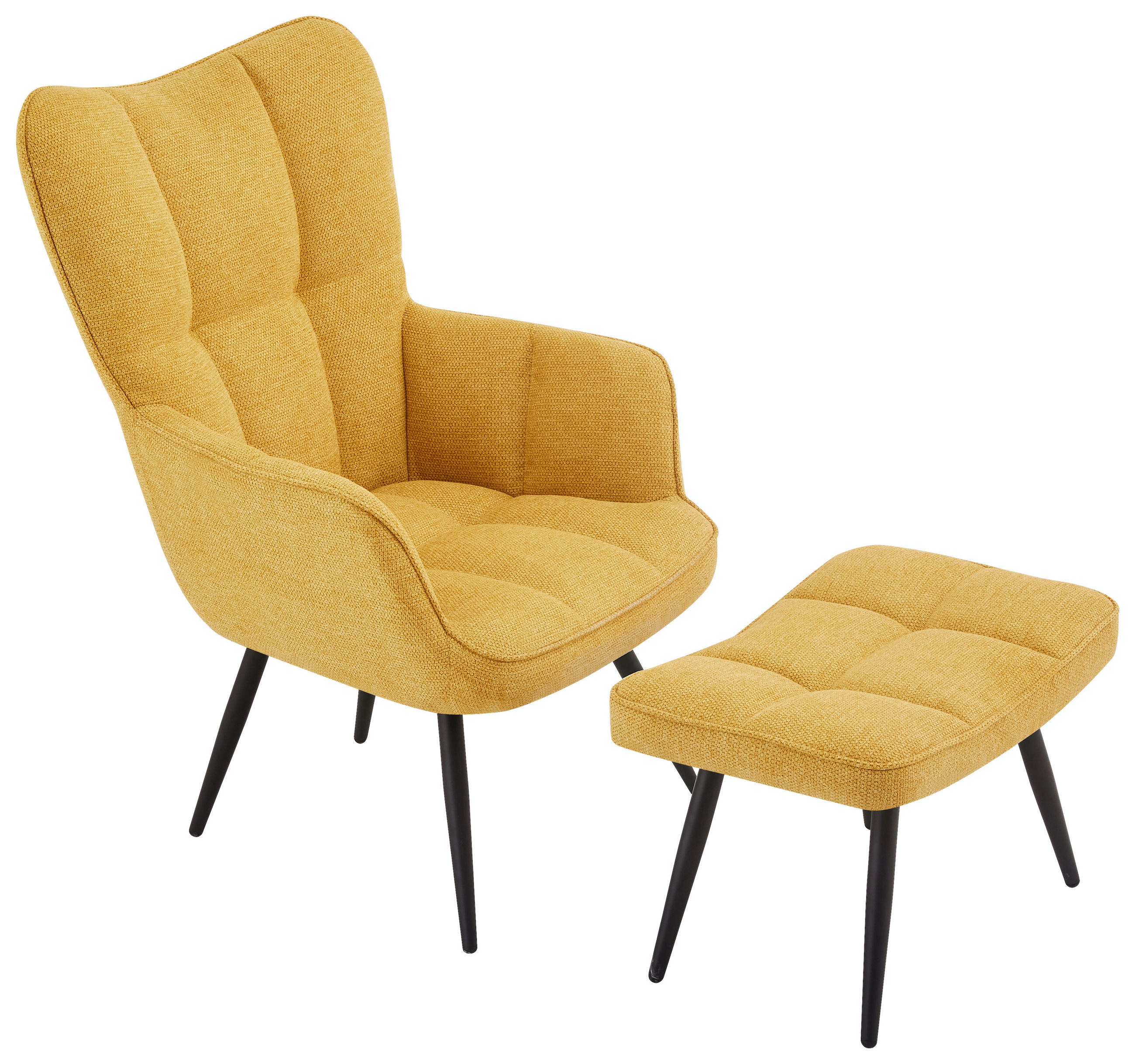 Ohrensessel Hanoi Webstoff Gelb, B: 71 Cm