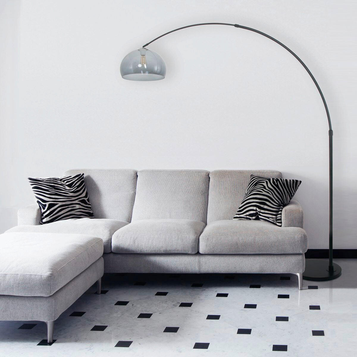 STEHLEUCHTE SPARKLED LIGHT 50/240/230 cm  - Schwarz/Grau, Trend, Kunststoff/Metall (50/240/230cm)