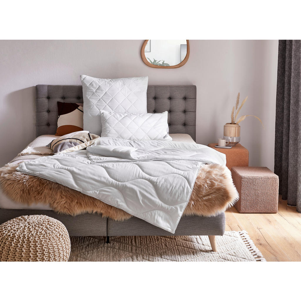 Thumbnail - Sleeptex Vierjahreszeitendecke Oviedo, Weiß, Textil, Füllung: Polyester, 135x200 cm, Oeko-Tex® Standard 100, Druckknöpfe...