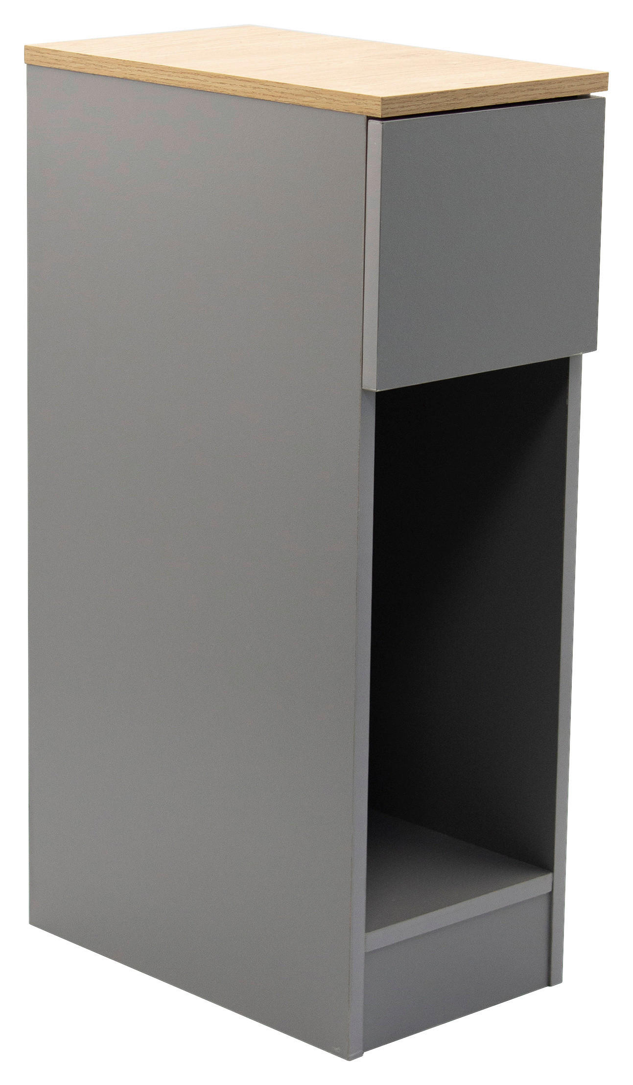 NACHTSCHRANK 19,6/60/33 cm, Grau, Eiche Artisan,  - Eiche Artisan/Grau, Basics, Holzwerkstoff (19,6/60/33cm) - Boxxx