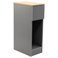 NACHTSCHRANK 19,6/60/33 cm, Grau, Eiche Artisan,  - Eiche Artisan/Grau, Basics, Holzwerkstoff (19,6/60/33cm) - Boxxx