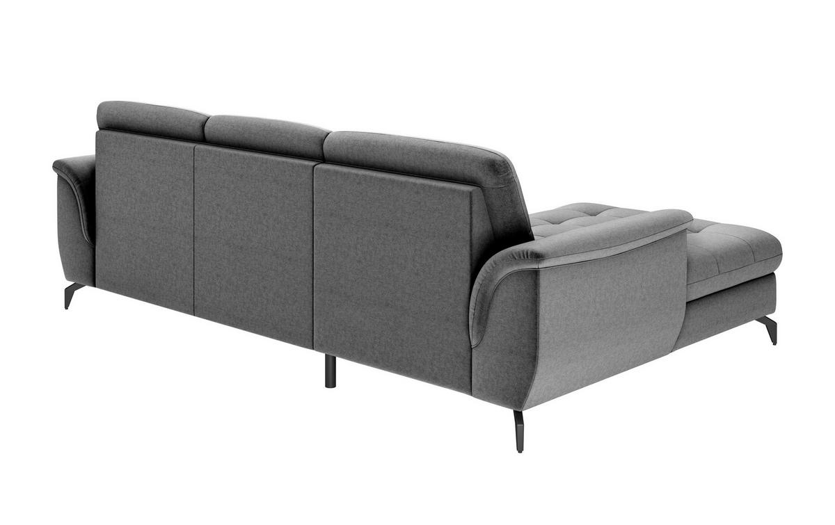 ECKSOFA ZORA E Dunkelgrau Flachgewebe  - Dunkelgrau/Schwarz, MODERN, Textil/Metall (164/262cm) - Sit & More