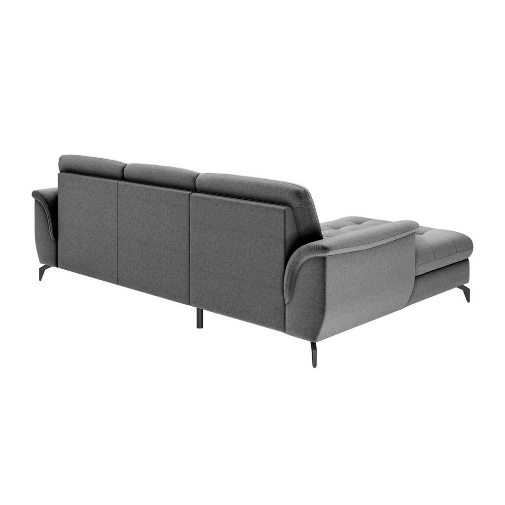 Thumbnail - Sit & More Ecksofa Zora E, Dunkelgrau, Textil, 4,5-Sitzer, Ottomane links, L-Form, 262x164 cm, Goldenes M, Oeko-Tex® Sta...