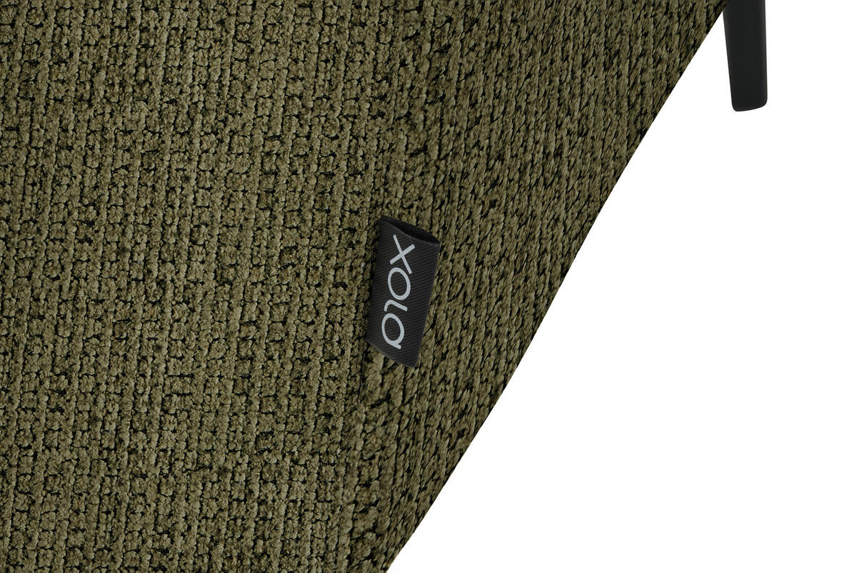 ECKSOFA  in Webstoff Olivgrün  205/280 cm  - Schwarz/Olivgrün, Design, Textil/Metall (205/280cm) - Xora