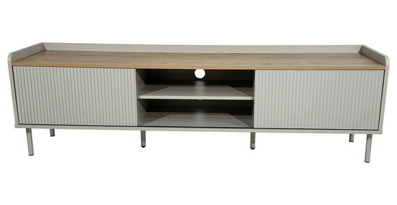 LOWBOARD SNOW in 180/54/40 cm - Eichefarben/Grau, Design, Holzwerkstoff/Metall (180/54/40cm) - Xora