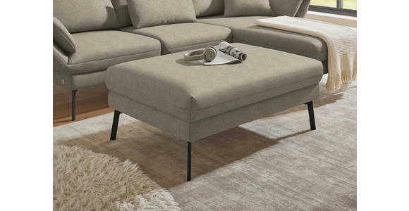 ECKSOFA  in Flachgewebe Sandfarben  255-365/175-224 cm  - Sandfarben/Schwarz, Design, Textil/Metall (255-365/175-224cm) - Dieter Knoll