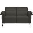 2-SITZER-SOFA  in Echtleder Anthrazit   - Anthrazit/Schwarz, Design, Leder/Metall (162/79/104cm) - Belluti