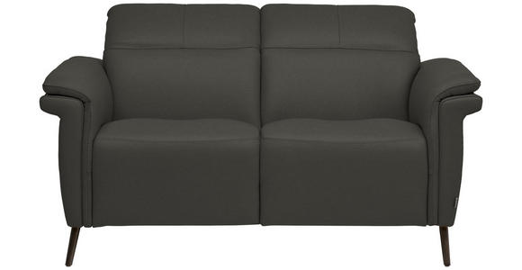 2-SITZER-SOFA  in Echtleder Anthrazit   - Anthrazit/Schwarz, Design, Leder/Metall (162/79/104cm) - Belluti
