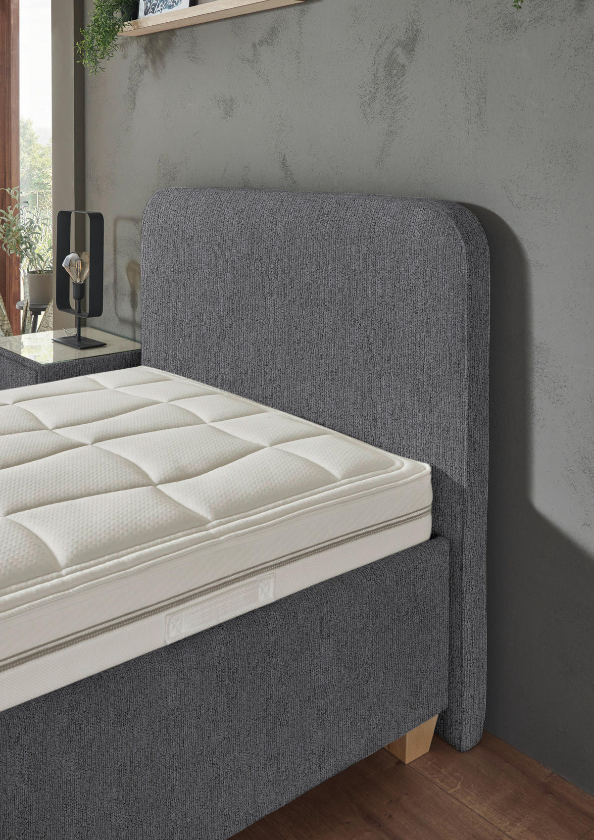 POLSTERBETT 140/200 cm  in Dunkelgrau  - Weiss/Dunkelgrau, Konventionell, Holz/Textil (140/200cm) - Beldomo - Sleep
