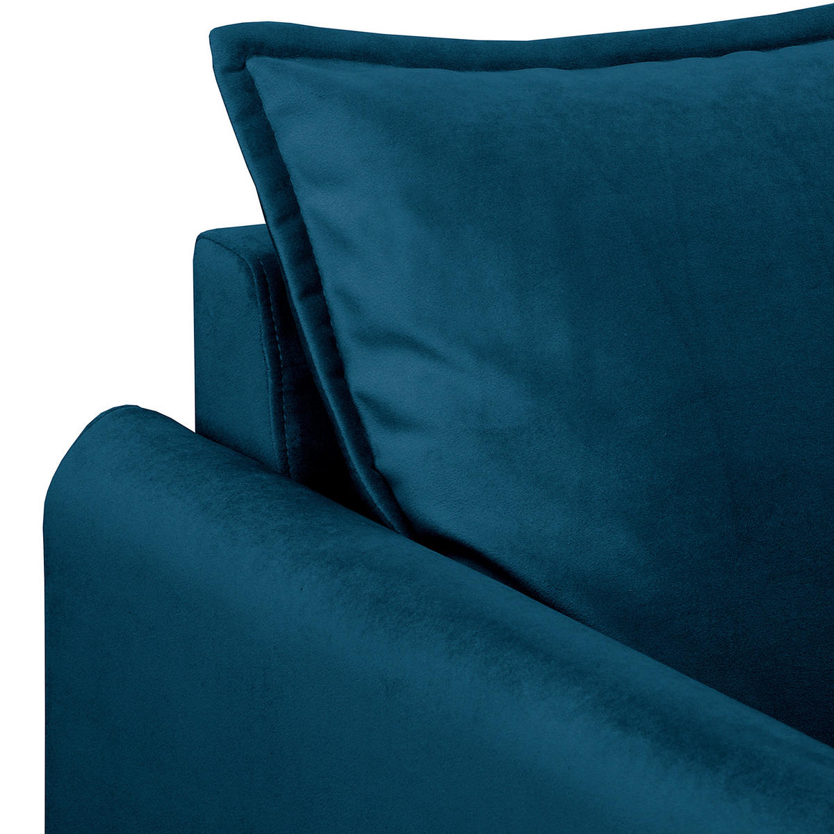 SESSEL in Samt Blau  - Blau/Schwarz, Design, Holz/Textil (74/86/100cm) - P & B