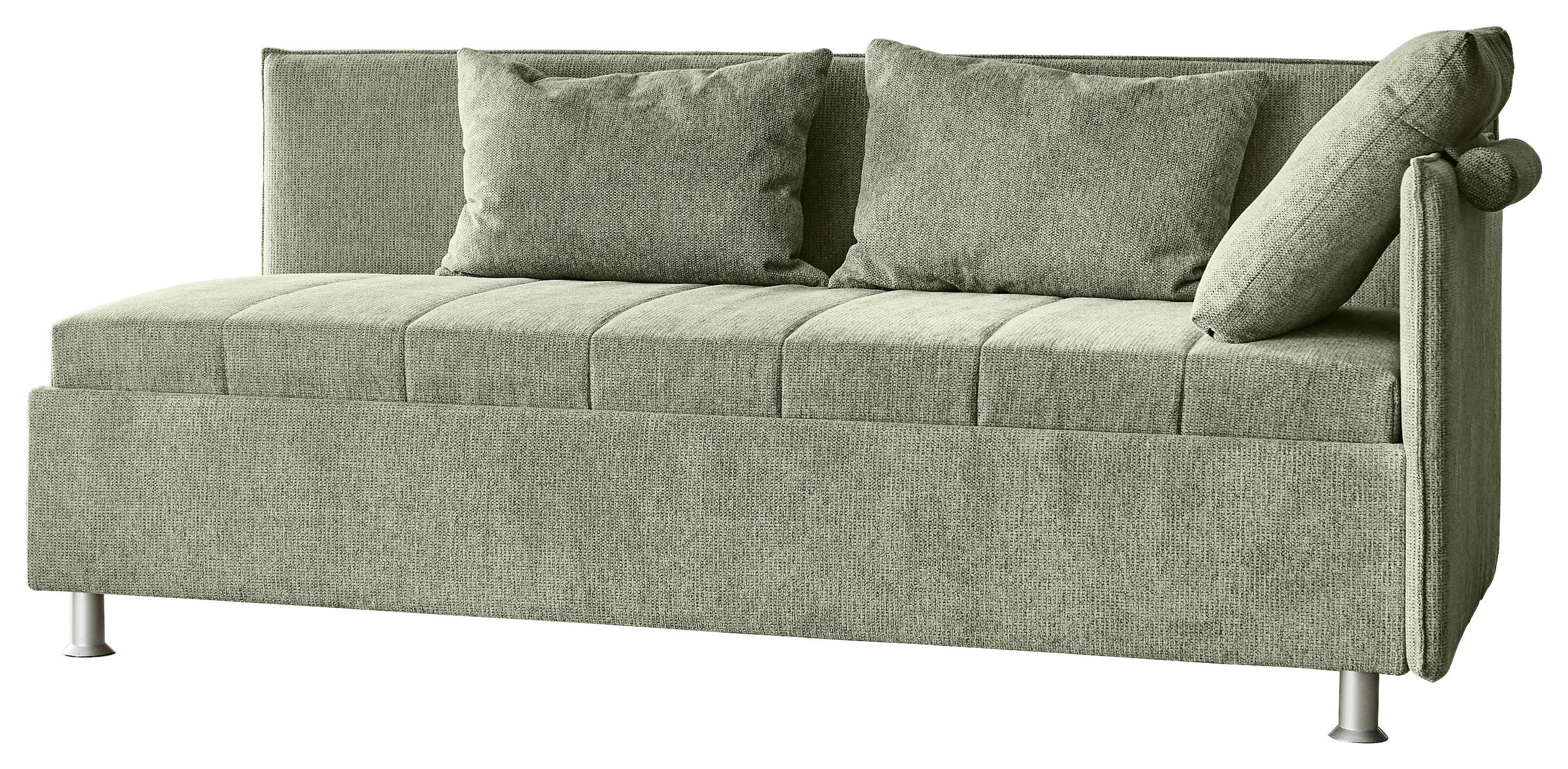 POLSTERLIEGE Flachgewebe Hellgrün  - Alufarben/Weiß, KONVENTIONELL, Holz/Holzwerkstoff (90/200cm) - Beldomo - Sleep