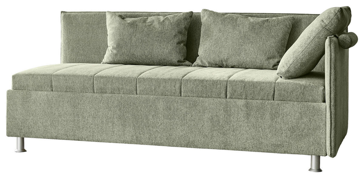 POLSTERLIEGE Flachgewebe Hellgrün  - Alufarben/Weiß, KONVENTIONELL, Holz/Holzwerkstoff (120/200cm) - Beldomo - Sleep