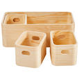 AUFBEWAHRUNGSBOXEN-SET - Naturfarben, Trend, Holz (35/17/12cm) - Ambia Home