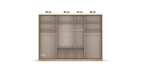 DREHTÜRENSCHRANK 7-türig Weiß  - Alufarben/Weiß, Basics, Holzwerkstoff/Kunststoff (315/229/54cm) - Xora