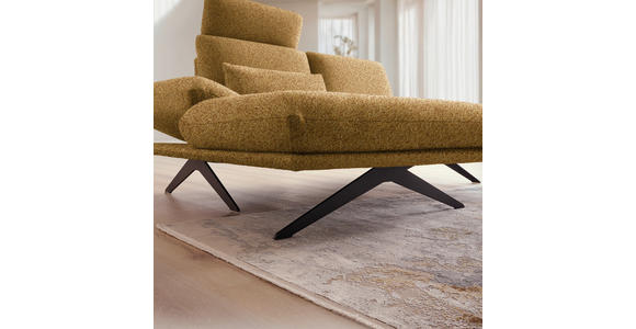 ECKSOFA  in Flachgewebe Currygelb  155/234 cm  - Currygelb/Schwarz, Design, Textil/Metall (155/234cm) - Dieter Knoll