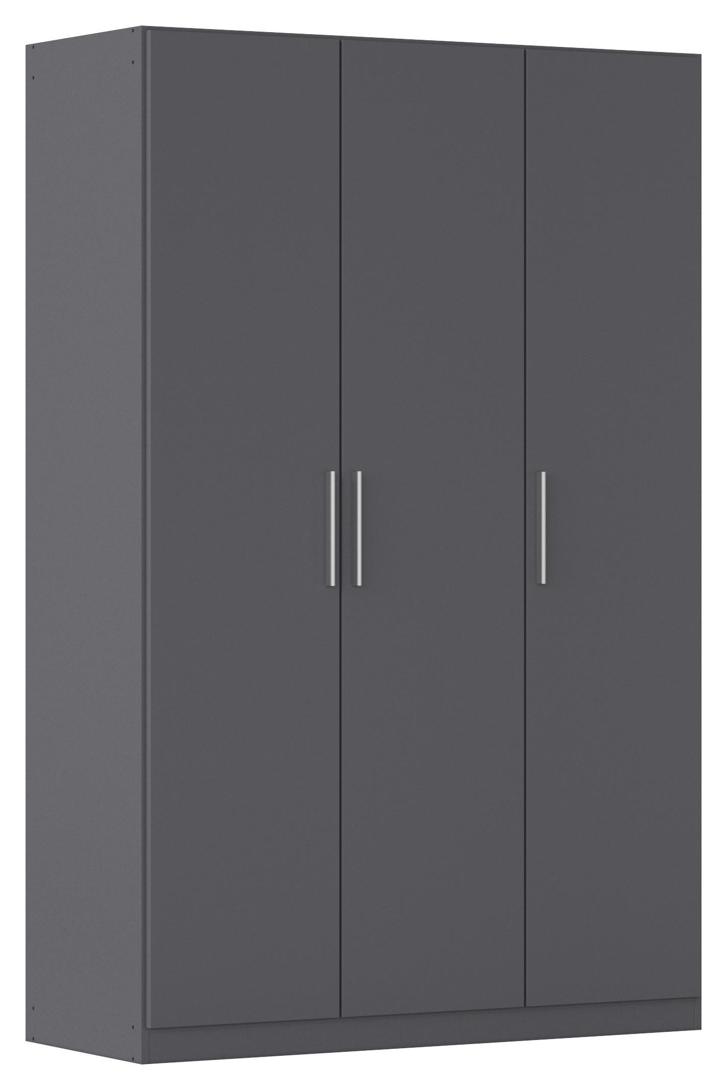 DREHTÜRENSCHRANK 135/210/54 cm,  in Grau, 3-türig  - Alufarben/Grau, KONVENTIONELL, Holzwerkstoff/Kunststoff (135/210/54cm) - home24