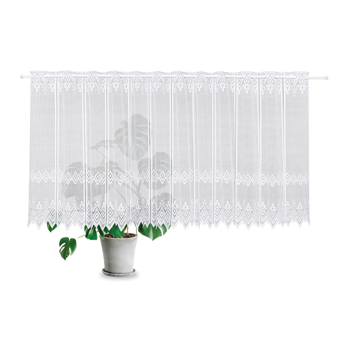 KURZGARDINE   198/52 cm   - Weiß, KONVENTIONELL, Textil (198/52cm)