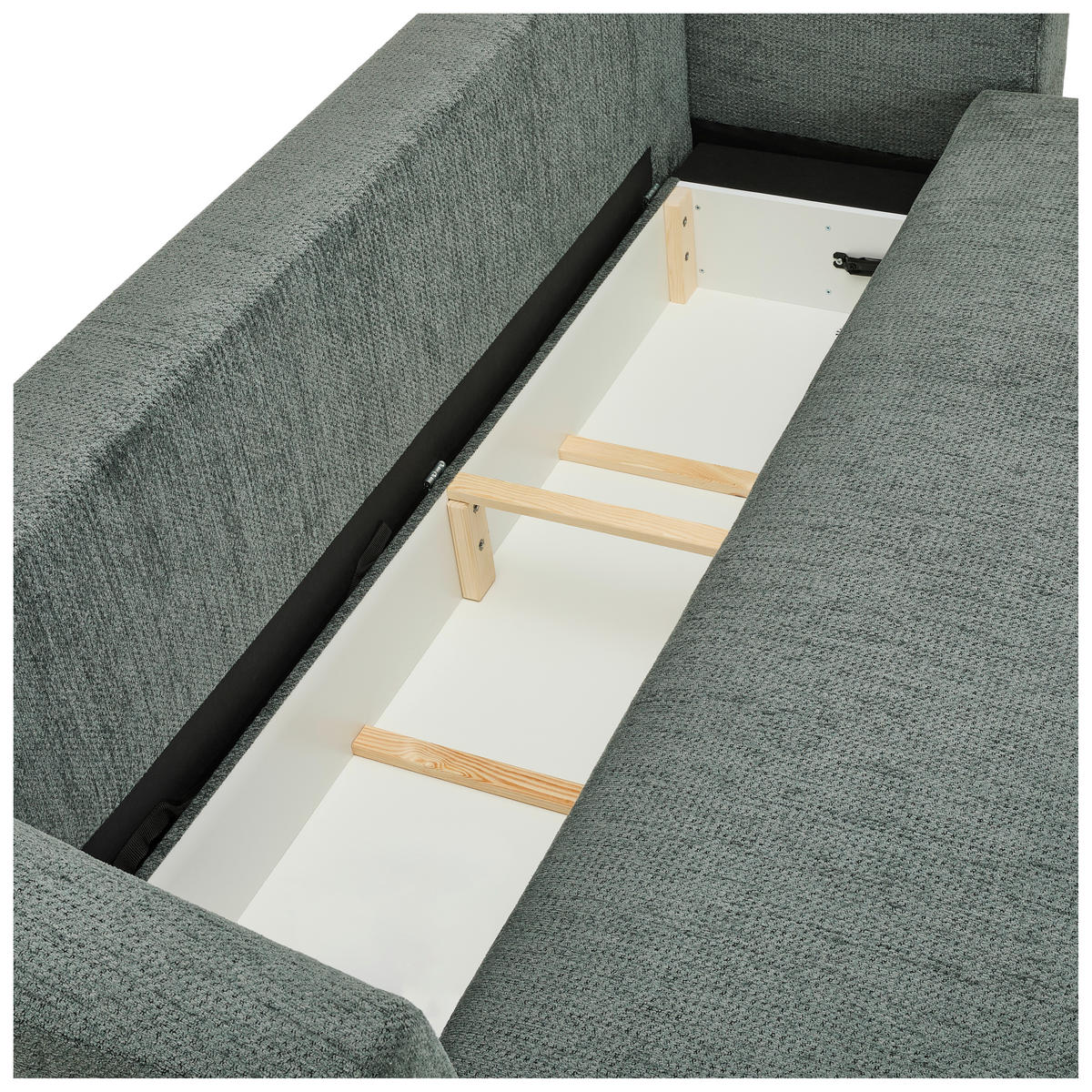 SCHLAFSOFA Chenille Dunkelgrün  - Dunkelgrün/Schwarz, KONVENTIONELL, Kunststoff/Textil (238/74/107cm) - Carryhome
