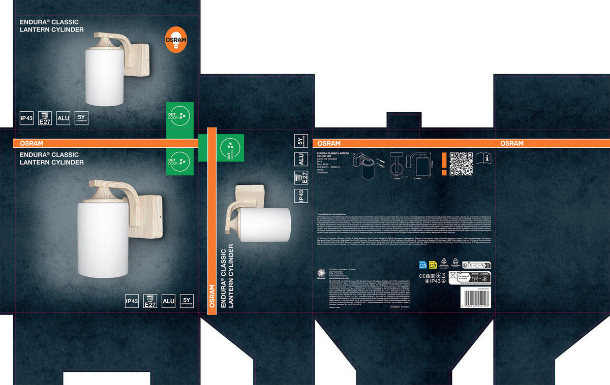 AUßENLEUCHTE 21/11,8/21,2 cm   - Naturfarben, Basics, Glas/Metall (21/11,8/21,2cm) - Osram