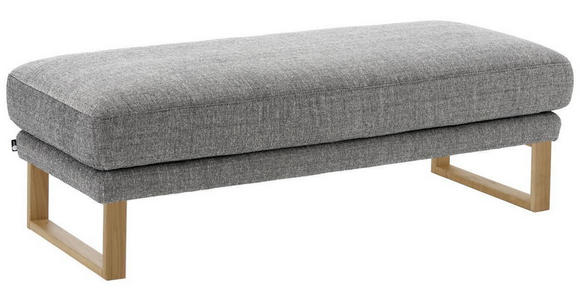 HOCKER Flachgewebe Grau - Eichefarben/Grau, LIFESTYLE, Holz/Textil (138/45/58cm) - Valnatura