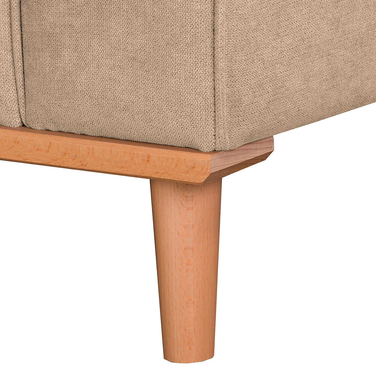 ECKSOFA in Mikrofaser Beige  - Wengefarben/Beige, Design, Holz/Textil (150/230cm) - Livetastic