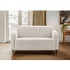 2-SITZER-SOFA in Bouclé Weiß  - Schwarz/Weiß, MODERN, Textil/Metall (140/76/90cm) - Livetastic
