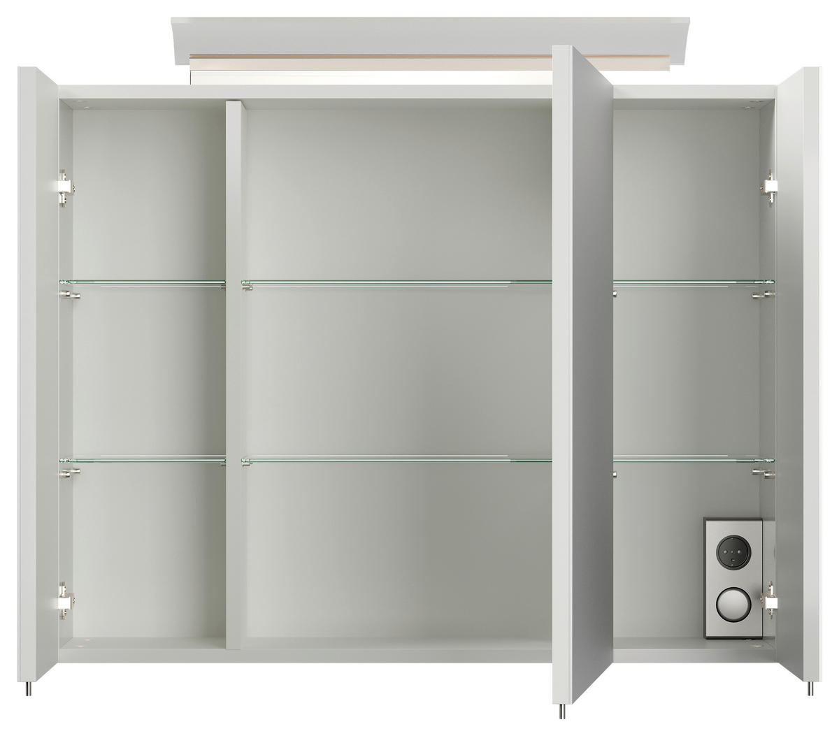 BADEZIMMER 3-teilig  in 80 cm  - Weiß Hochglanz/Weiß, Basics, Keramik/Holzwerkstoff (80cm) - MID.YOU