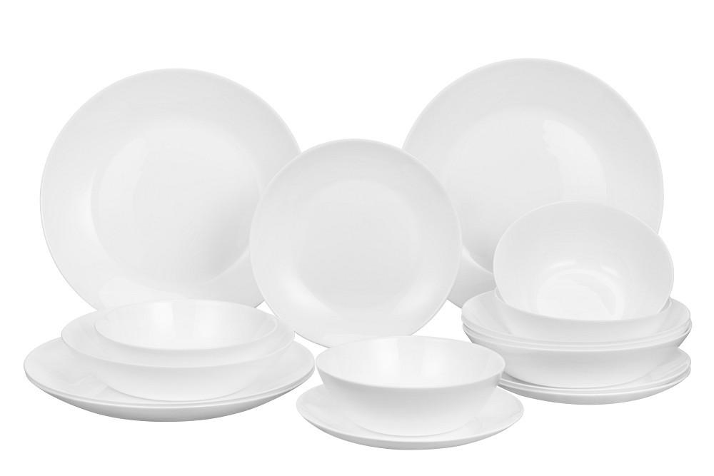 JÍDELNÍ SOUPRAVA sklo  - bílá, Basics, sklo - Boxxx