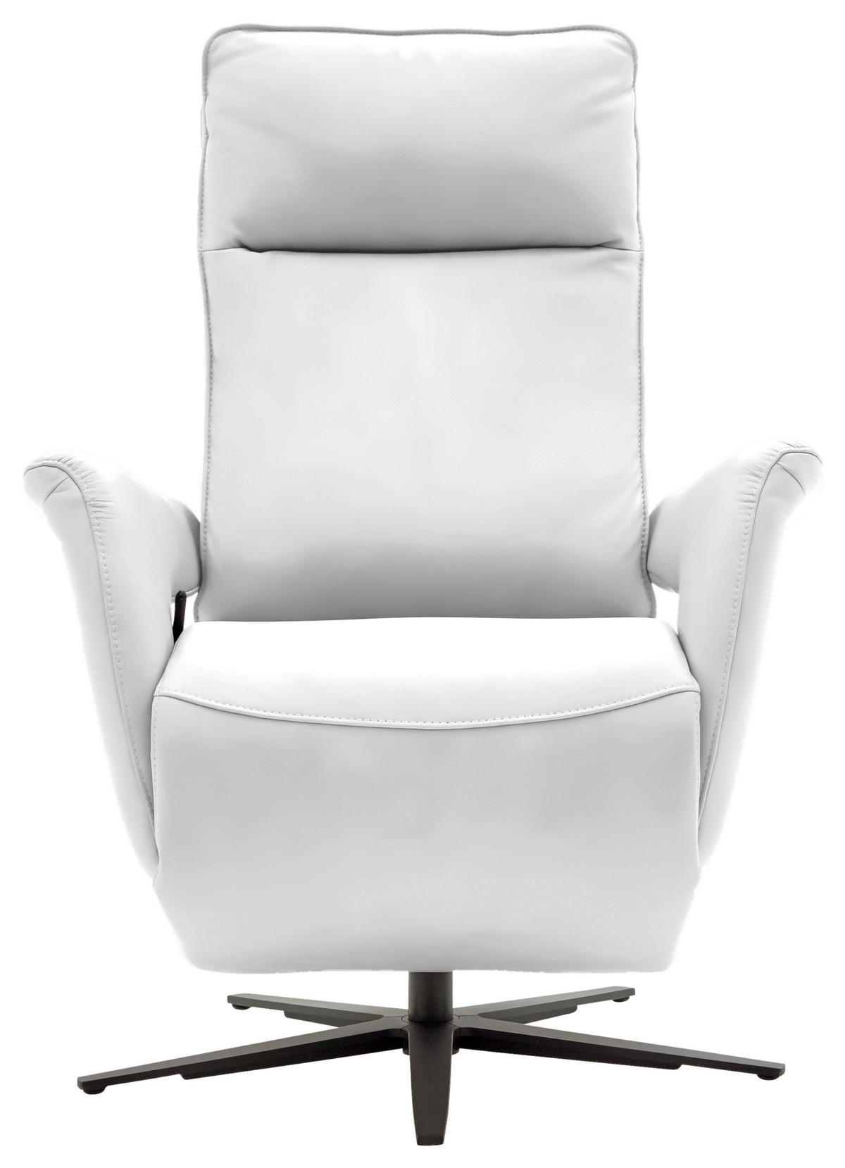 RELAXSESSEL in Leder Weiß  - Schwarz/Weiß, Design, Leder/Metall (83/116/87cm) - Valdera
