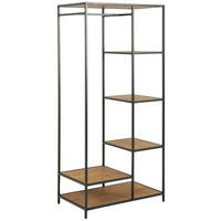 GARDEROBE 77/165/45 cm  - Wildeiche/Schwarz, Trend, Holzwerkstoff/Metall (77/165/45cm) - MID.YOU