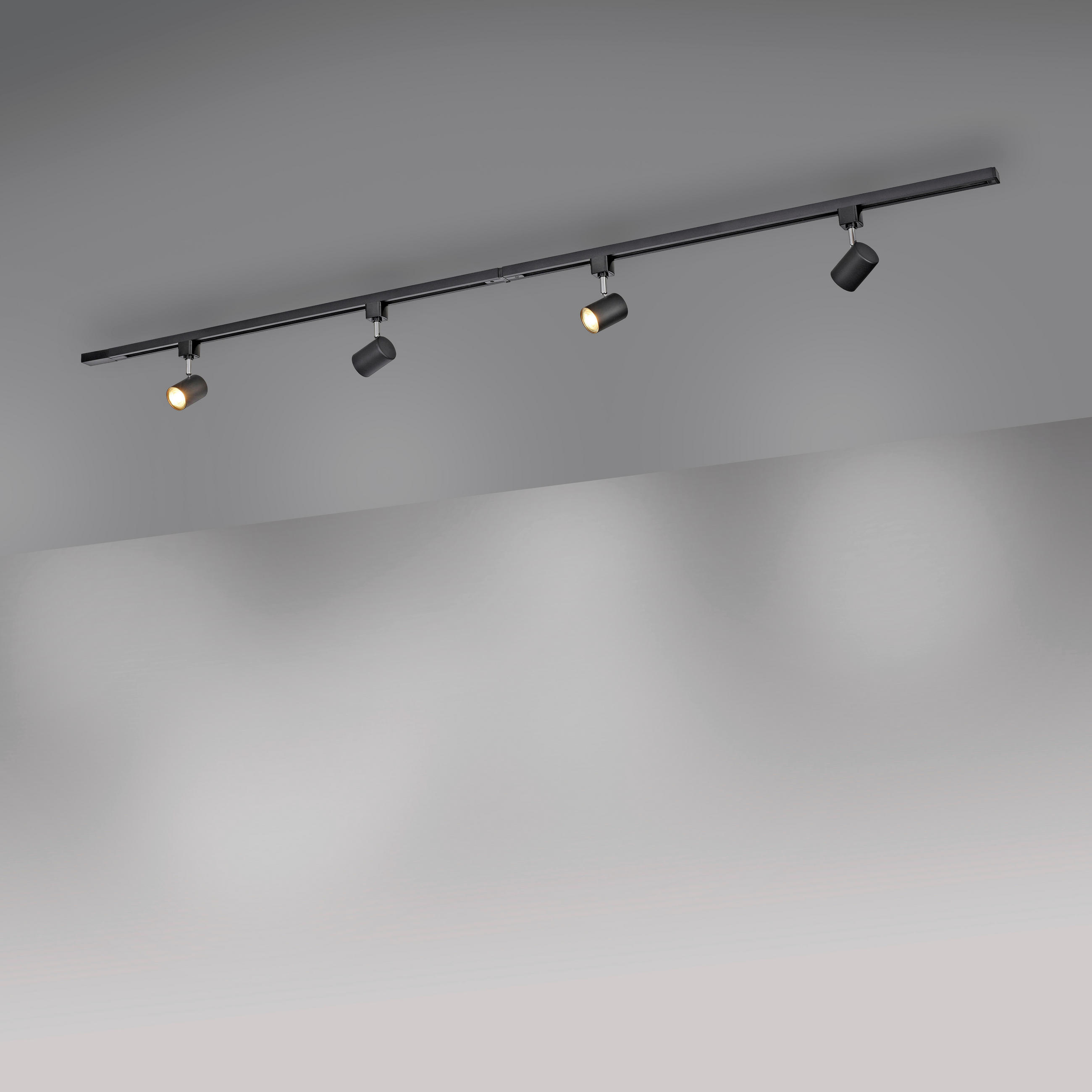 SCHIENENSYSTEM-STRAHLER Tarik 211/7/16 cm   - Schwarz, Basics, Kunststoff/Metall (211/7/16cm)