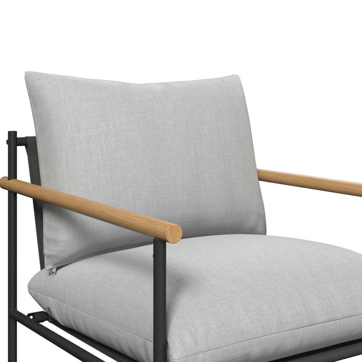 GARTENSET Webstoff Eisen  - Hellgrau/Schwarz, Design, Glas/Textil - Ambia Garden