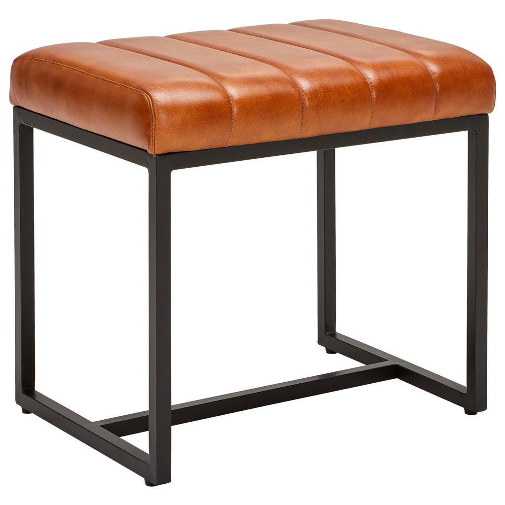 Livetastic TABURET, kov, kůže, 50/48/38 cm