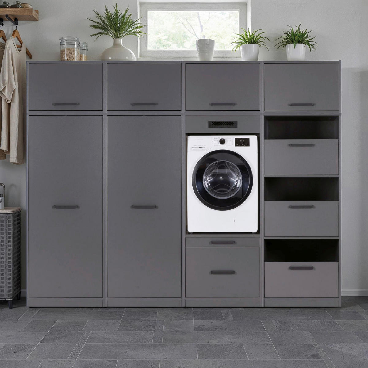 HAUSWIRTSCHAFTSRAUM 268/208/68 cm  in Anthrazit  - Anthrazit, MODERN, Holzwerkstoff (268/208/68cm) - home24