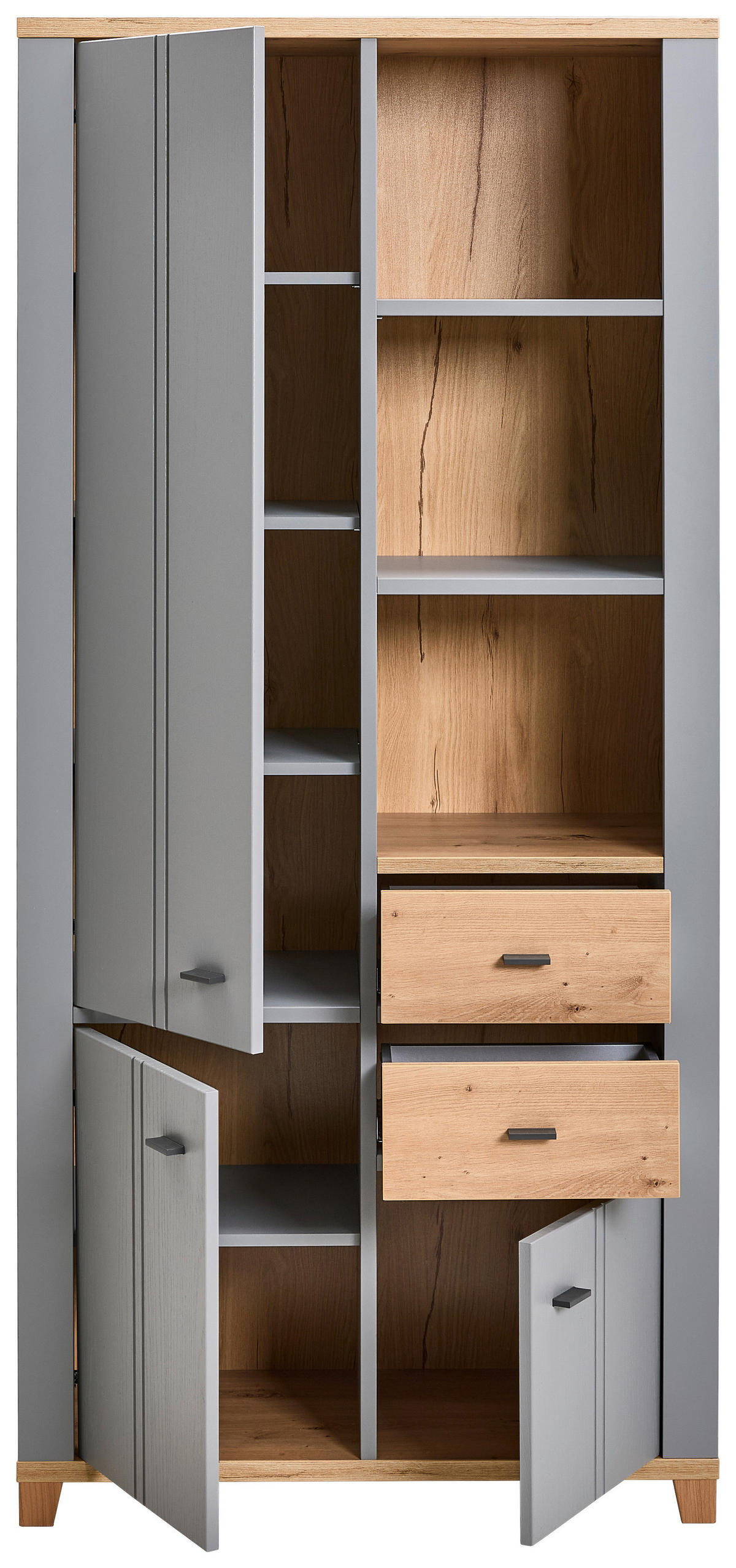REGAL Grau, Eiche Artisan  - Graphitfarben/Eiche Artisan, KONVENTIONELL, Holzwerkstoff/Kunststoff (95/203/40cm) - Hom`in