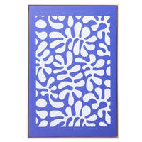BILD Blätter 60/90 cm  - Blau/Weiß, Basics, Holzwerkstoff/Textil (60/90cm) - Boltze Home