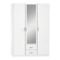 KLEIDERSCHRANK Weiss  - Weiss/Silberfarben, Design, Glas/Holzwerkstoff (136/197/54cm) - Boxxx