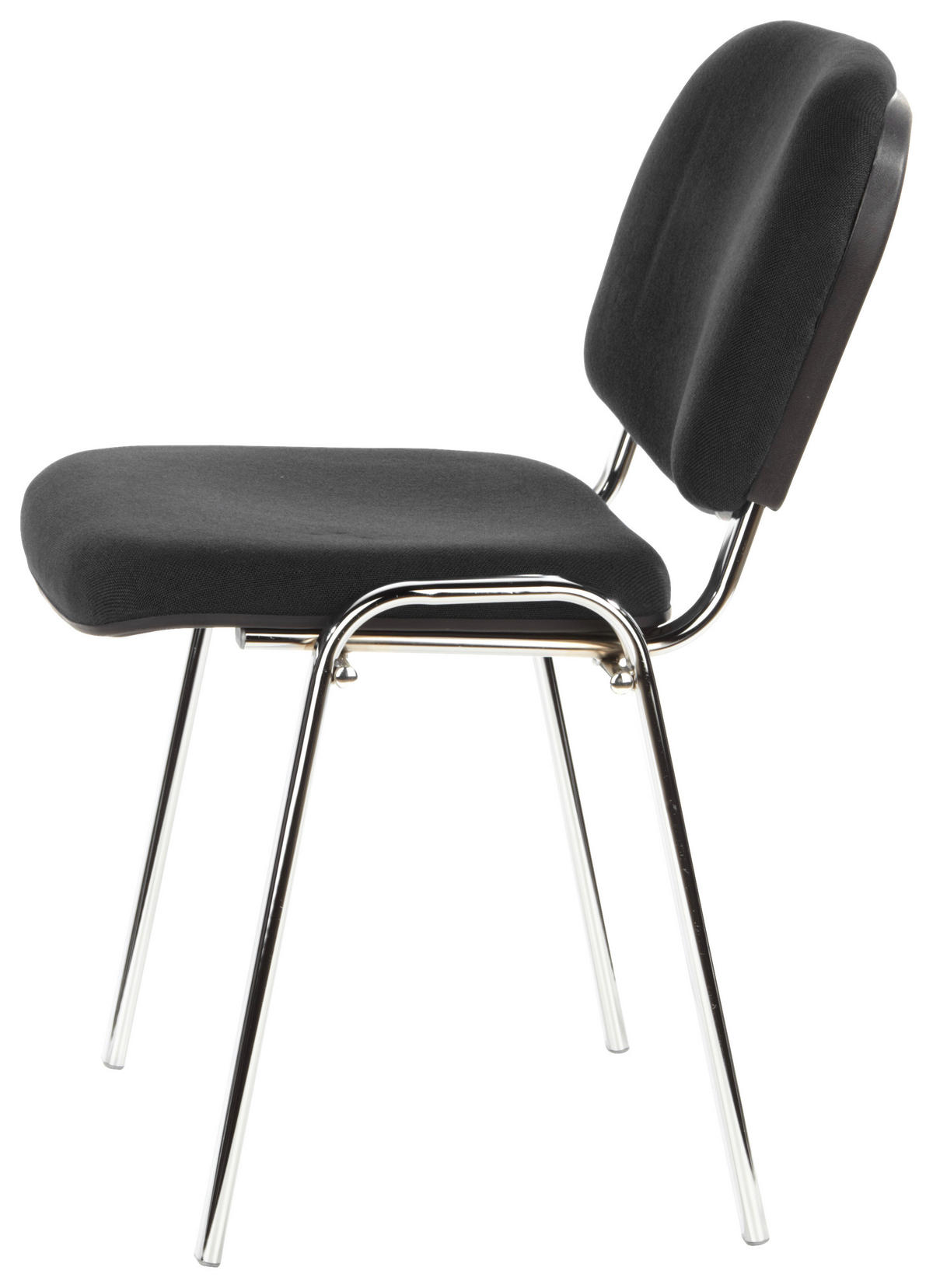 BESUCHERSTUHL Schwarz, Chromfarben  - Chromfarben/Schwarz, Basics, Textil/Metall (58/84/41cm) - MID.YOU