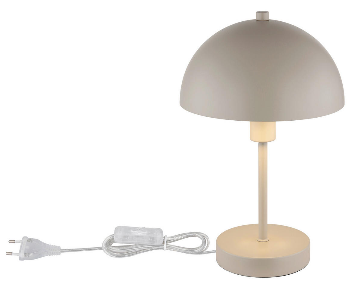 STOLNÍ LAMPA, E14, 20 cm - průhledné/pískové barvy, Design, kov/plast (20cm) - Globo