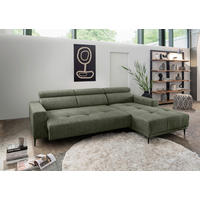 ECKSOFA Dunkelgrün Chenille  - Dunkelgrün/Schwarz, KONVENTIONELL, Textil/Metall (276/188cm) - Livetastic